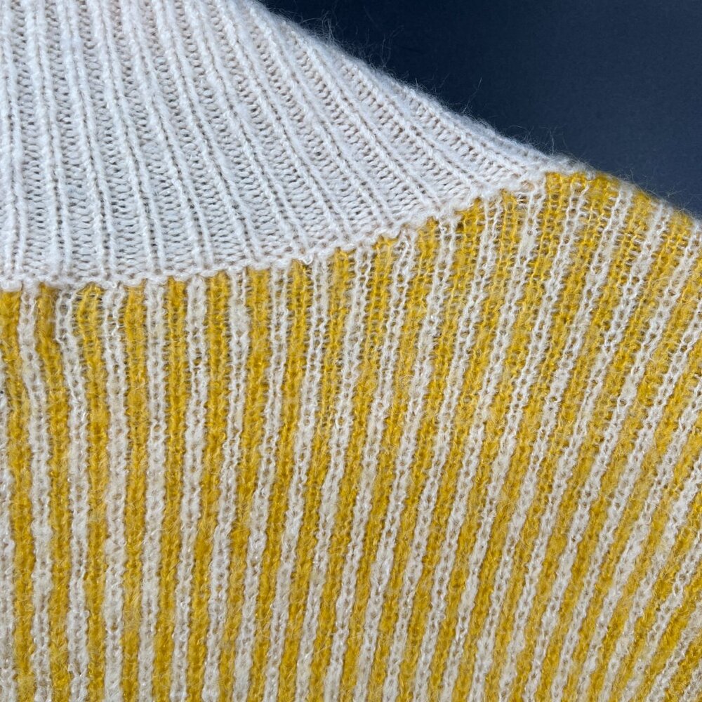 FRNCH mockneck butter yellow oversized sweater coastal grandma knit cozy S M - Picture 9 of 10